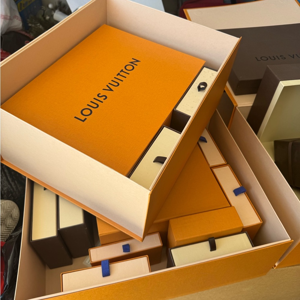 Louis Vuitton Orange and Brown Gift Boxes
